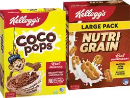 IGA Kellogg’s Coco Pops 650g, Nutri‑Grain 765g or Just Right Original 740g offer