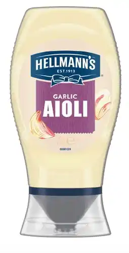 IGA Hellmann’s Squeezy Garlic Aioli offer
