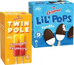 IGA Peters Original Twin Pole 8 Pack or or Lil’ Pops Ice Cream 9 Pack Selected Varieties offer