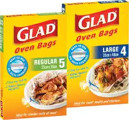 IGA Glad Oven Bags Large 4 Pack or Regular 5 Pack offer