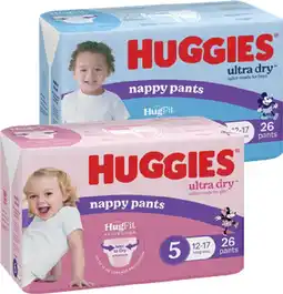 IGA Huggies Nappy Pants 24‑36 Pack Selected Varieties offer