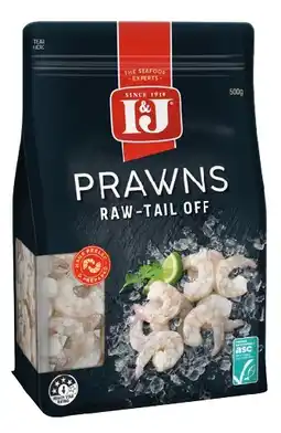 IGA I&J Raw Prawns Selected Varieties offer