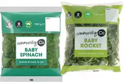 IGA Community Co Baby Spinach 100g or Baby Rocket 100g offer
