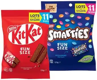 IGA Nestlé KitKat, Smarties or Milky Bar Fun Size 11 Pack Selected Varieties offer