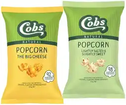 IGA Cobs Natural Popcorn 80‑120g Selected Varieties offer