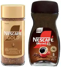 IGA Nescafé Blend 43 Instant Coffee 140‑150g or Gold 90‑100g Selected Varieties offer