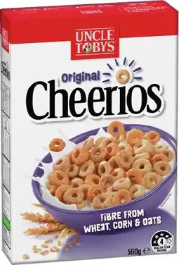 IGA Uncle Tobys Cheerios Cereal 450‑560g Selected Varieties offer