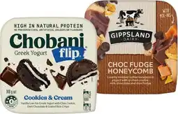 IGA Chobani Greek Yogurt or Gippsland Yogurt 140g Selected Varieties offer