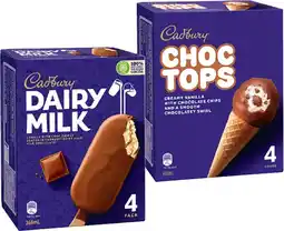 IGA Cadbury Ice Cream Sticks or Choc Tops 4 Pack Selected Varieties offer