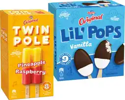 IGA Peters Original Twin Pole 8 Pack or Lil’ Pops 9 Pack Selected Varieties offer