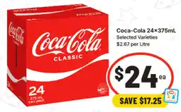 IGA Coca-Cola Selected Varieties offer
