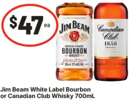 IGA Jim Beam White Label Bourbon or Canadian Club Whisky offer