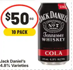 IGA Jack Daniel's 4.8% Varieties offer