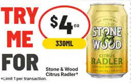 IGA Stone & Wood Citrus Radler offer