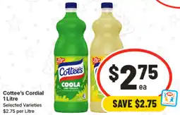 IGA Cottee's Cordial Selected Varieties offer