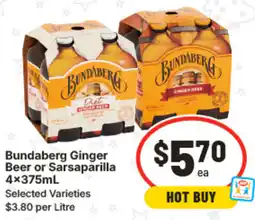 IGA Bundaberg Ginger Beer or Sarsaparilla offer