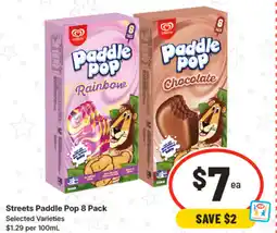 IGA Streets Paddle Pop Selected Varieties offer