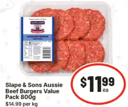 IGA Slape & sons aussie beef burgers value pack offer