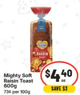 IGA Mighty soft raisin toast offer