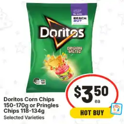IGA Doritos Corn Chips or Pringles Chips Selected Varieties offer