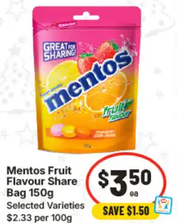 IGA Mentos Fruit Flavour Share Bag offer