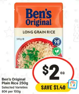 IGA Ben's Original Plain Rice Selected Varieties offer