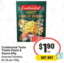 IGA Continental Taste Twists Pasta & Sauce offer