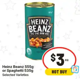IGA Heinz Beanz or Spaghetti offer