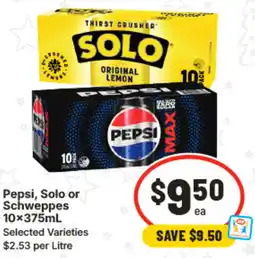 IGA Pepsi, Solo or Schweppes offer