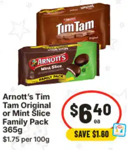 IGA Arnott's Tim Tam Original or Mint Slice Family Pack offer