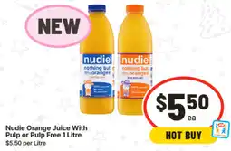 IGA Nudie Orange Juice With Pulp or Pulp Free offer