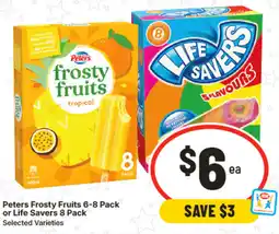 IGA Peters Frosty Fruits or Life Savers & Pack offer