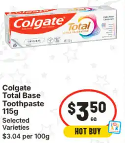 IGA Colgate Total Base Toothpaste offer