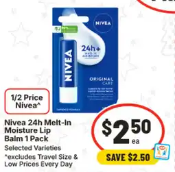 IGA Nivea 24h Melt-In Moisture Lip Balm offer