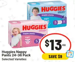 IGA Huggies Nappy Pants Selected Varieties offer