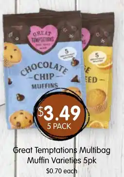 Spudshed Great Temptations Multibag Muffin Varieties 5pk offer