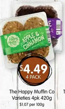 Spudshed The Happy Muffin Co Varieties 4pk offer