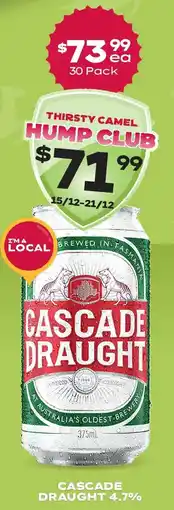 Thirsty Camel Cascade draught 4.7% offer