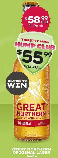 Thirsty Camel Great northern original lager 4.2 % offer