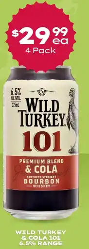 Thirsty Camel Wild turkey & cola 101 6.5% range offer