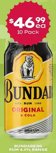 Thirsty Camel Bundaberg rum 4.6% range offer