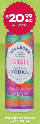 Thirsty Camel Billson's vodka 3.5% range offer