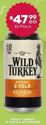 Thirsty Camel Wild turkey & cola 4.8% range offer
