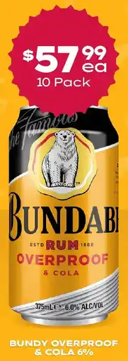 Thirsty Camel Bundy overproof & cola 6% offer