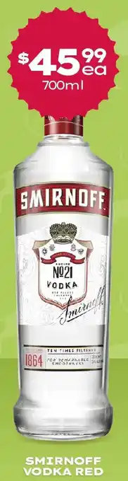 Thirsty Camel Smirnoff vodka red offer