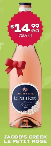 Thirsty Camel Jacob's creek le petit rose offer