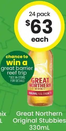 The Bottle O Great Northern Original Stubbies offer
