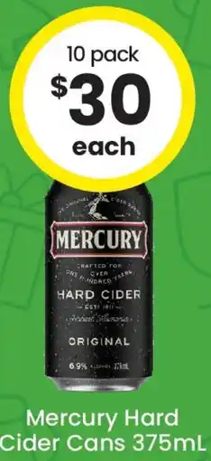 The Bottle O Mercury Hard Cider Cans offer