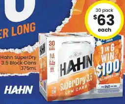The Bottle O Hahn SuperDry 3.5 Block Cans offer