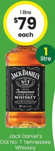 The Bottle O Jack Daniel's Old No. 7 Tennessee Whiskey offer